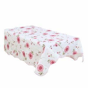 Vinyl Plastic Rectangle Tablecloth Floral Waterproof Tablecloth Pink 41" x 60"